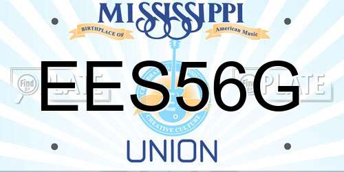 EES56G Mississippi License Plate