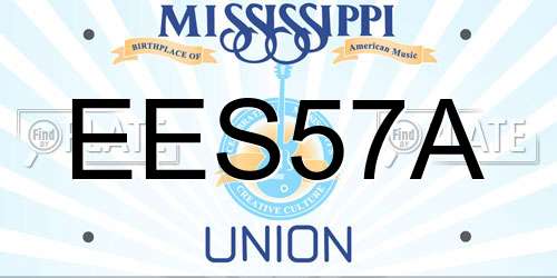 EES57A Mississippi License Plate