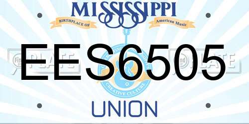 EES6505 Mississippi License Plate