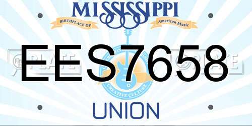 EES7658 Mississippi License Plate