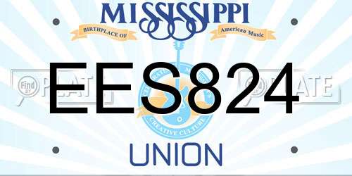 EES824 Mississippi License Plate