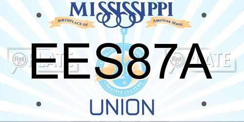 EES87A Mississippi License Plate
