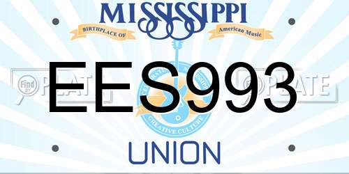 EES993 Mississippi License Plate
