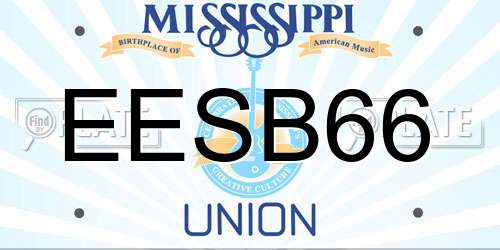 EESB66 Mississippi License Plate