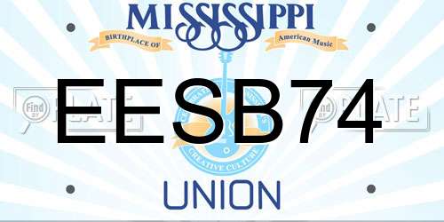 EESB74 Mississippi License Plate