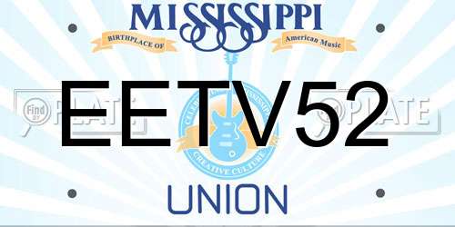 EETV52 Mississippi License Plate