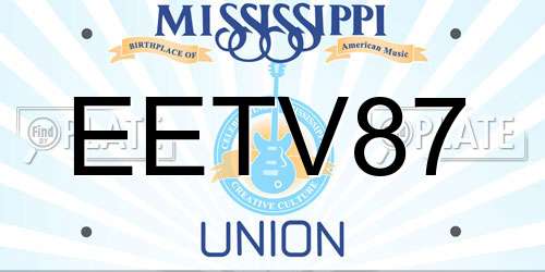 EETV87 Mississippi License Plate