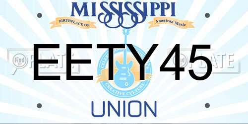 EETY45 Mississippi License Plate