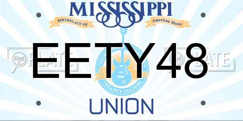 EETY48 Mississippi License Plate