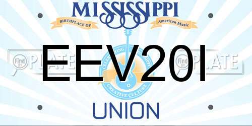 EEV20I Mississippi License Plate