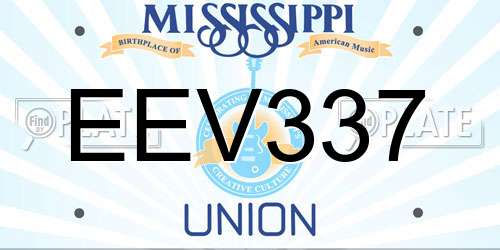 EEV337 Mississippi License Plate