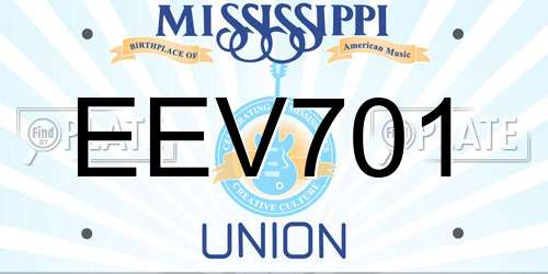 EEV701 Mississippi License Plate