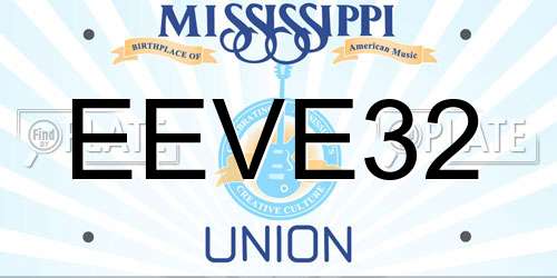 EEVE32 Mississippi License Plate