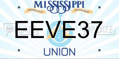 EEVE37 Mississippi License Plate