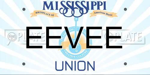 EEVEE Mississippi License Plate