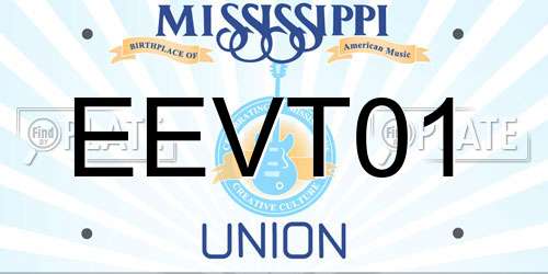 EEVT01 Mississippi License Plate
