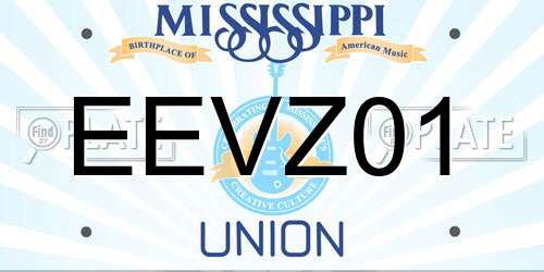 EEVZ01 Mississippi License Plate