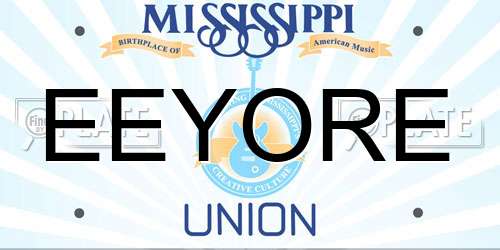 EEYORE Mississippi License Plate