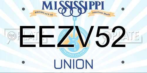 EEZV52 Mississippi License Plate