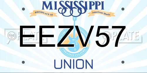 EEZV57 Mississippi License Plate