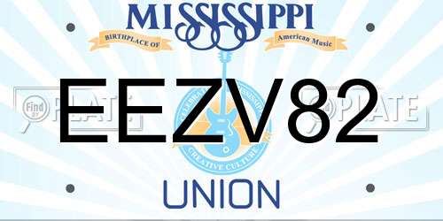 EEZV82 Mississippi License Plate