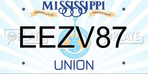 EEZV87 Mississippi License Plate