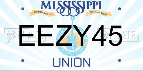 EEZY45 Mississippi License Plate
