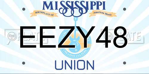 EEZY48 Mississippi License Plate