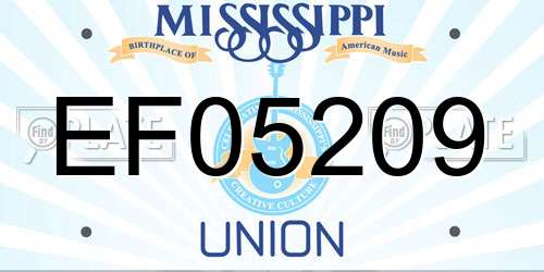 EF05209 Mississippi License Plate