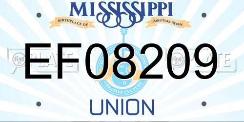 EF08209 Mississippi License Plate