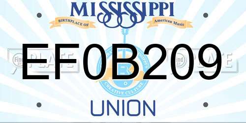 EF0B209 Mississippi License Plate