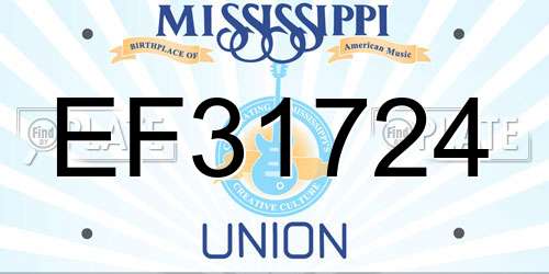 EF31724 Mississippi License Plate