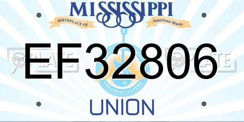 EF32806 Mississippi License Plate