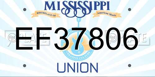 EF37806 Mississippi License Plate