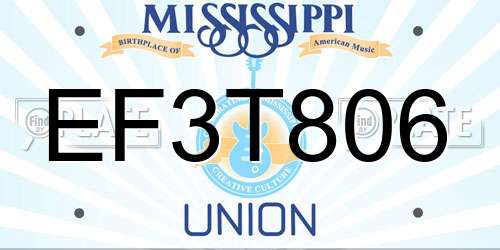 EF3T806 Mississippi License Plate