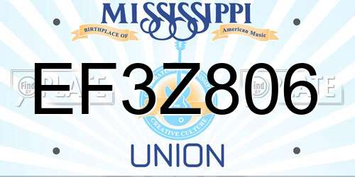 EF3Z806 Mississippi License Plate