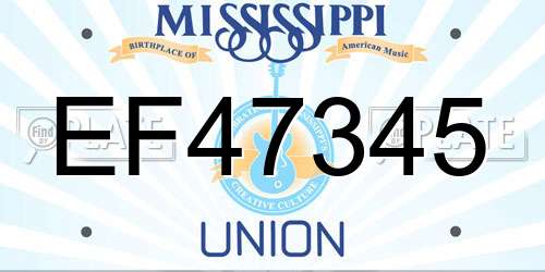 EF47345 Mississippi License Plate