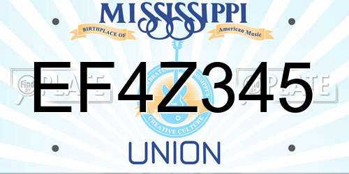 EF4Z345 Mississippi License Plate