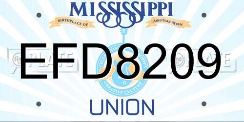 EFD8209 Mississippi License Plate