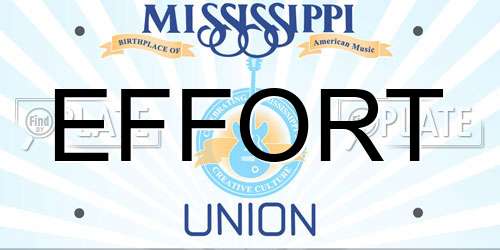 EFFORT Mississippi License Plate