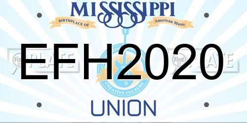 EFH2020 Mississippi License Plate