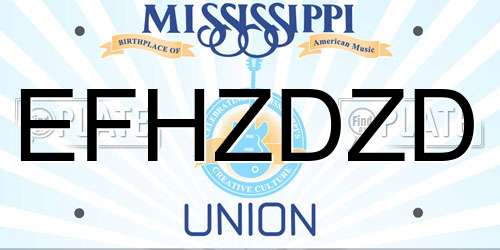 EFHZDZD Mississippi License Plate