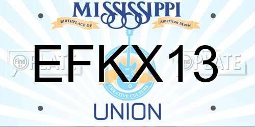 EFKX13 Mississippi License Plate