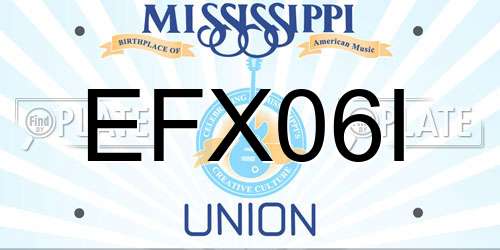 EFX06I Mississippi License Plate
