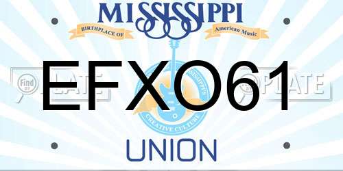 EFXO61 Mississippi License Plate