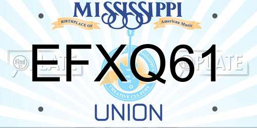 EFXQ61 Mississippi License Plate