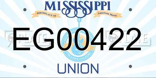 EG00422 Mississippi License Plate