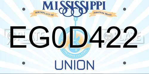 EG0D422 Mississippi License Plate