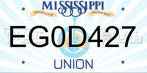 EG0D427 Mississippi License Plate