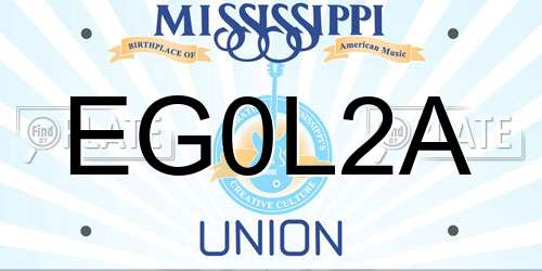 EG0L2A Mississippi License Plate